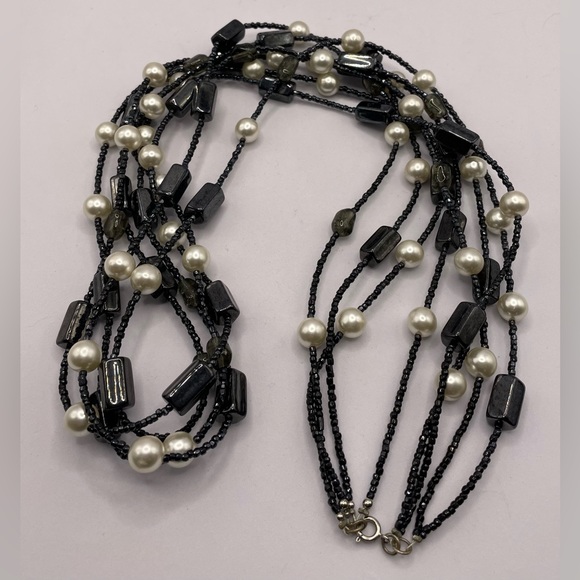 3 for $30 Vintage Artisan Long Multi Strand Beaded and Faux Pearl Necklace - Picture 4 of 4